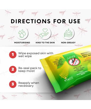 THEYE Mosquito Repellent Wipes - 100% Natural & Plant-Based - Deet & Alcohol-Free - Up to 6 Hours Protection - Sensitive Skin Friendly - Buy Online on GoSupps.com
