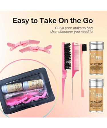 MULAFEE 2 Pack Hair Wax Stick Kit Wax Stick for Smooth Hair Wigs Non-Greasy Styling Wax for Fly Away and Edge Frizz Hair Slick Stick with Comb & Hair Clips Set - Buy Online on GoSupps.com