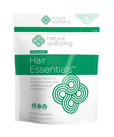 Hair Essentials Natural Hair Growth Supplement for Women and Men - 270 Veg Caps  3-Month Supply - Buy Online on GoSupps.com