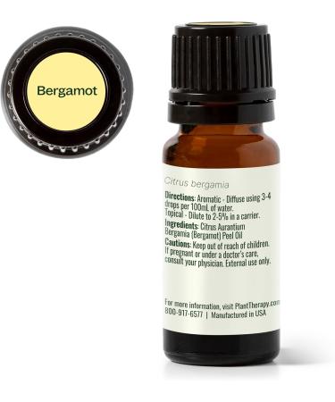 Plant Therapy Bergamot Essential Oil 10 mL (1/3 oz) 100% Pure Undiluted Uplifting Fresh Sent for Aromatherapy and Clear Skin - Buy Online on GoSupps.com
