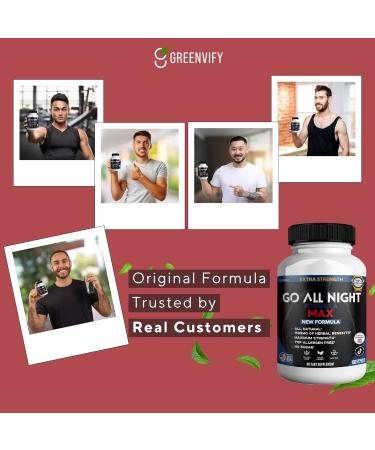 GREENVIFY Go All Night Max Formula Extra Strength Maca Root Complex 60 Capsules Vegan Gluten Free (3) - Buy Online on GoSupps.com