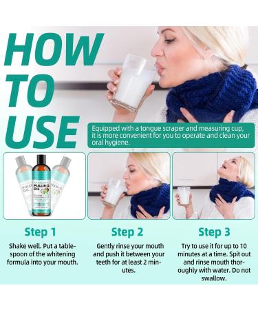 Whitening Pulling Oil - Natural Coconut Oil Mouthwash for Plaque & Tartar Removal | 8 Fl Oz Oil Pulling Solution & Kit - Buy Online on GoSupps.com