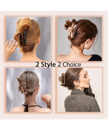 Large 4.3 Inch Claw Clips for Thick & Thin Hair - 8 Pack Matte Square Hair Claws for Women & Girls - Buy Online on GoSupps.com