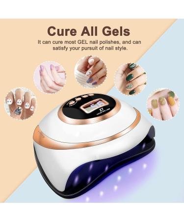 Precise and Fast Drying with PHIAKLE 180W UV LED Nail Lamp in Gold | Automatic Sensor, 4 Timer Settings | Professional Nail Dryer for Gel Polish and Acrylic Nails - Buy Online on GoSupps.com