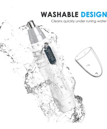 Ear and Nose Hair Trimmer for Men and Women - Dual Edge Blades - Easy to Clean Facial Hair Remover (White) - Buy Online on GoSupps.com