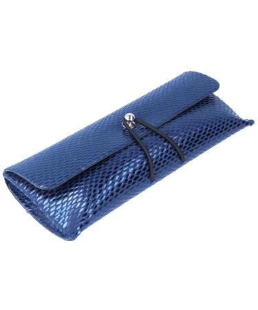 BIP Elegant clutch/bag case for glasses with shiny fabric surface SANTORINI PARADISE in dark blue