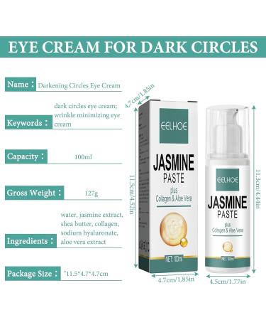 2 Pack Eye Cream Anti Dark Circles And Wrinkles 100ml Jasmine Eye Cream Anti Eye Bags Cream Comes With 2 Eye Pads To Eliminate Bags Under The Eyes And Dark Circles - Buy Online on GoSupps.com