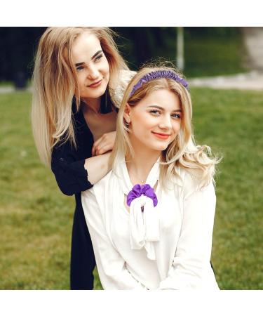 2 Girls' Hair Bands 1 Headband Elastic Hair Bands Solid Color Girls' Hair Bands Ladies Purple Accessories Hair Straps - Buy Online on GoSupps.com