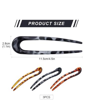 Shop Gukasxi U-Shaped Hair Needles | French Style Hair Clips & Accessories for Women & Girls - 3 Pieces - Buy Online on GoSupps.com