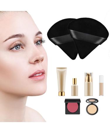 Generic 2 Pieces Powder Puff Triangle Powder Puff Soft Makeup Powder Puffs Reusable Powder Puff Triangle Dry Wet Velour Puff for Loose Powder Daily Makeup Foundation Cream Blush (Black) - Buy Online on GoSupps.com