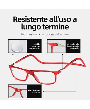 New Vision NV2904 Reading Glasses 2 Pack - Magnetic Closure Lightweight 2.5x Reading Aid for Men & Women - Buy Online on GoSupps.com