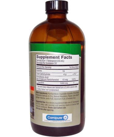 Nature's Answer Liquid L-Carnitine Natural Raspberry - 16 fl oz | Pure and Potent Supplement - Buy Online on GoSupps.com