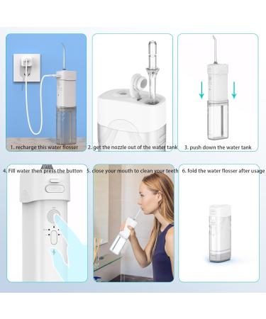 Foldable Oral Irrigator - Portable Cordless Water Flosser 5 Modes & Jet Tips Rechargeable Waterproof Teeth Cleaner for Home & Travel - Buy Online on GoSupps.com