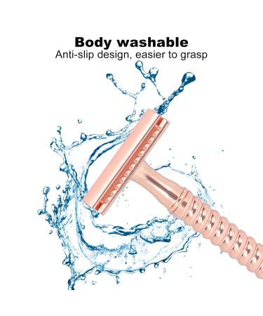 Double-Cutting Safety Razor for Men | Non-Slip Handle | Zinc Alloy | Washable Body Hair Removal Tool (Copper) - Shop Now! - Buy Online on GoSupps.com