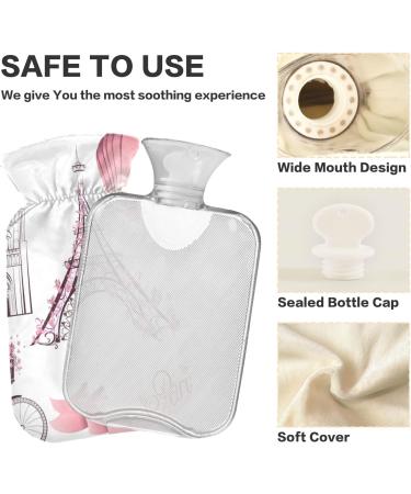 Paris Landmarks Hot Water Bottle 2L - Large Cramp Pain Relief Bag without Cover - Buy Online on GoSupps.com