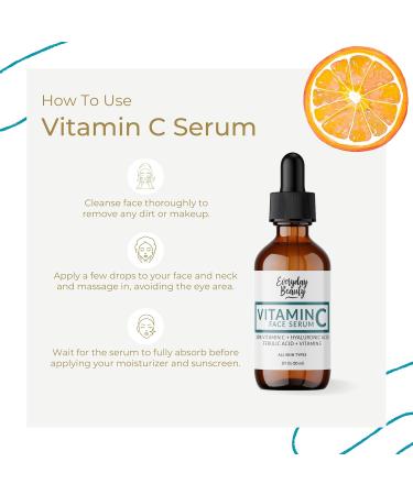 Vitamin C Serum for Face - Anti-Aging Skin Brightening with 20% Vitamin C Hyaluronic Acid Vitamin E & Ferulic Acid - 1 Fl Oz - Buy Online on GoSupps.com