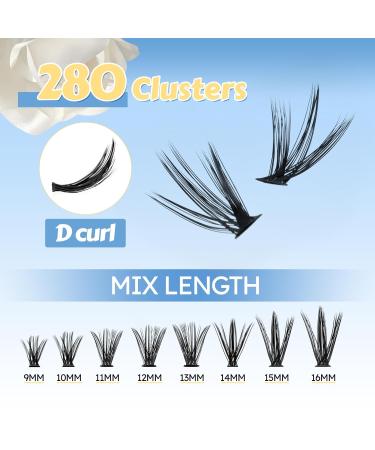 CAMILLASH 280pcs Lash Cluster Kit - Fluffy Volume DIY Eyelash Extensions | D Curl 40D Lashes 10-16mm - Buy Online on GoSupps.com