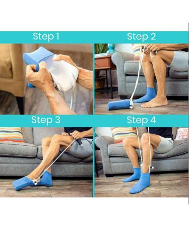 2 Set Socks Pulling Aid for Elderly & Injured - Portable Sock Stockings Assist - White & Black - Buy Online on GoSupps.com