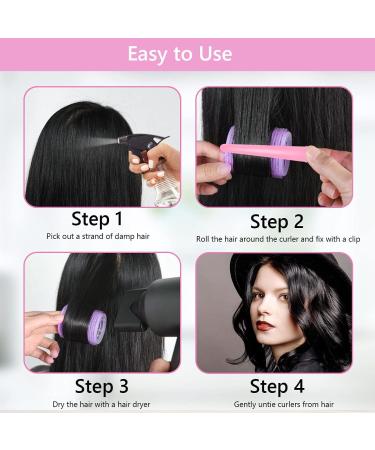 URAQT Hair Rollers 36pcs Hair Curlers Styling Kit with Pins | No Heat Damage DIY Hair Styling Tools | Large Medium Small Self Grip Rollers for Long and Short Hair | 48pcs/Purple - Buy Online on GoSupps.com
