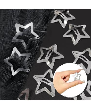 Star Snap Hair Clips 50 Pcs Silver Star Hair Clips Barrettes Small Metal Stars Snap Hairclips Barrette Accessories for Girls Women - Buy Online on GoSupps.com