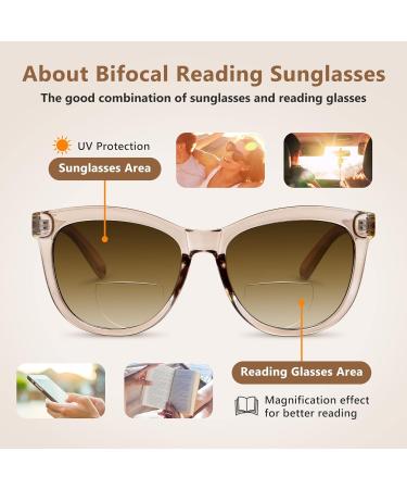 EASY READ Bifocal Reading Sunglasses for Women - Fashionable UV400 Sun Readers (2.00 Magnification Brown - Buy Online on GoSupps.com