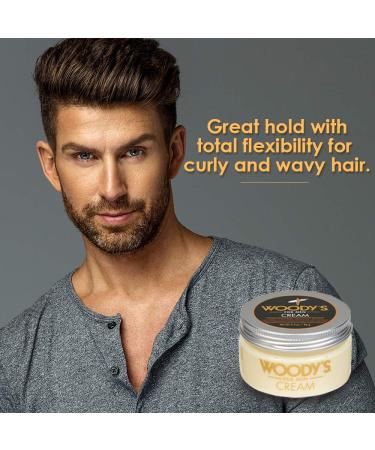 Woody's Men's Styling Cream 2-Pack - Flexible Control for Curly & Wavy Hair - Rosemary Scent - 3.4 oz x 2 - Buy Online on GoSupps.com