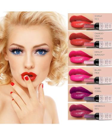 PEPHUCA 6 Color Wine Lipstick Gloss Set | Waterproof, Long-Lasting & Moisturizing Matte Lipstick | Non-Stick Cup Lip Gloss - Buy Online on GoSupps.com