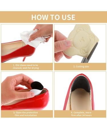 Buy WLLHYF 2 Pairs Heel Grips - Cute Bear Self-Adhesive Cushion Pads for Blister Prevention | Cuttable Insole Inserts for Big Boots - Apricot & Black - Buy Online on GoSupps.com