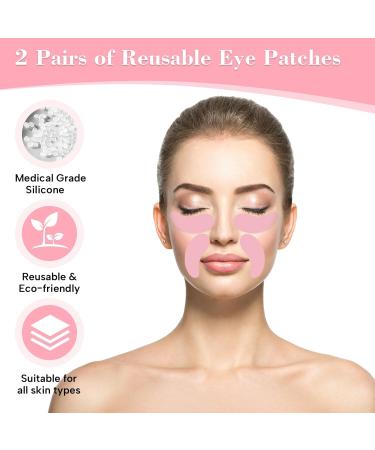 Under Eye Patches Silicone - Reusable 2 Pcs for Fine Lines & Wrinkles Includes Metal Applicator & Pink Tin Case - Buy Online on GoSupps.com