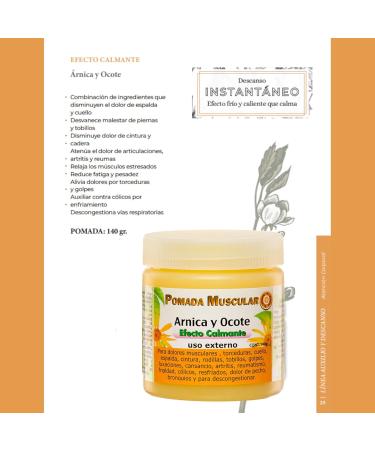 Arnica and Ocote Muscle Ointment Calming Effect 140grs. - Buy Online on GoSupps.com
