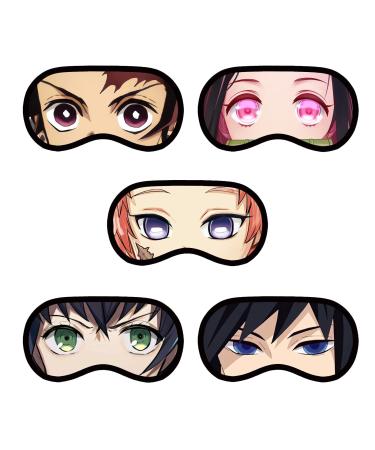 5 Pack Anime Eye Mask for Anime Fans Party Decorations Eye Mask for Sleeping with Adjustable Strap Comfortable and Soft Night Blindfold for Girls Boys Fans