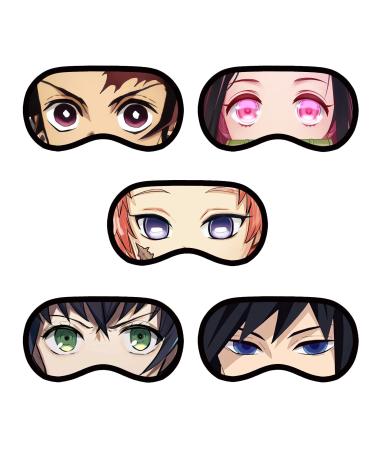 5 Pack Anime Eye Mask for Anime Fans Party Decorations Eye Mask for Sleeping with Adjustable Strap Comfortable and Soft Night Blindfold for Girls Boys Fans