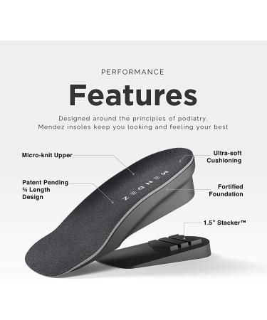 Mendez Premium Height Increase Insole - Comfortable Shoe Lifts for Men & Women (Size 7-12) - Buy Online on GoSupps.com