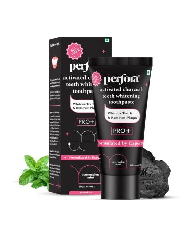 Per ... fora Activated Charcoal Whitening Toothpaste - 100 g | Enamel Safe Teeth Whitening Tooth paste | Removes Coffee Tobacco & Wine Stains | SLS Free Toothpaste For Adults & Kids | Watermelon Mint
