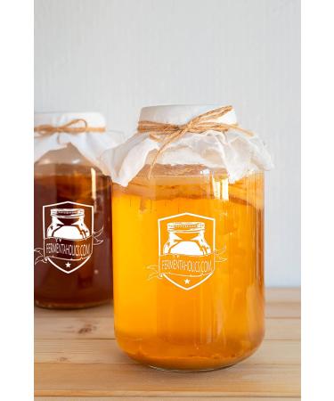 Organic 1-Gallon Kombucha Brewing Starter Kit with SCOBY, Starter Tea, Thermometer, pH Strips & More - Buy Online on GoSupps.com