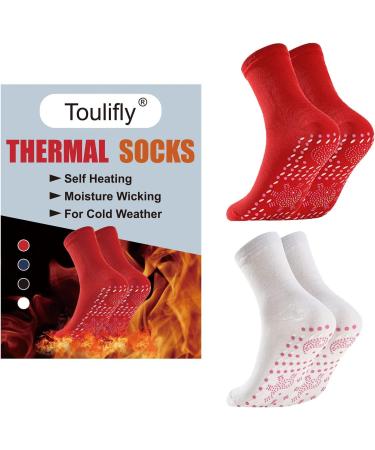 Heated socks self -warming socks foot warmer heating socks magnetic socks turmaline magnetic socks foot heating turmaline magnetic socks winter heating socks for men red white