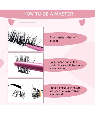 72 Pcs Peachy-D-8-16 Mix Cluster Individual Lashes - DIY Eyelash Extension Kit with Super Thin Band | Reusable & Comfortable - Buy Online on GoSupps.com