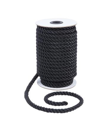 PH PandaHall 8mm 3 Braided Cord Trim, 20 Yards Nylon Twisted Silk Ropes Black Decorative Rope Shiny Viscose Cording for Curtain Tieback Upholstery Graduation Honor Cord Christmas Garland Bag Handles - Buy Online on GoSupps.com