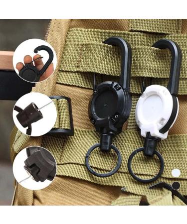 Giroayus Outdoor Automatic Retractable Wire Rope Luya Tactical Keychain - Black+White - Buy Online on GoSupps.com