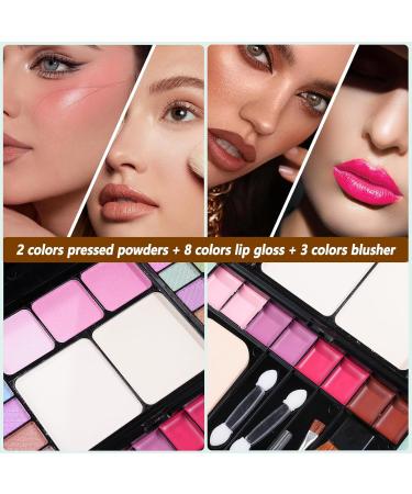 49 Color Makeup Set for Women - Complete Kit with Eyeshadow Palette Lipstick Blush Contour Concealer & Brushes - All-in-One Beauty Essentials - Buy Online on GoSupps.com