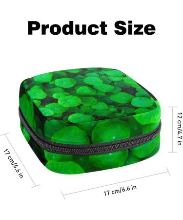 Eco-Friendly Women's Napkin Storage Bag - Green Shamrocks | Menstrual Cup & Portable Bandage Solutions - Buy Online on GoSupps.com