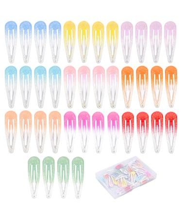 Jinlaili 40 pieces of colorful hair clips 5cm hair clips children glitter snap hair clips hair jewelry children hair clips hair clips metal hair clips hair clip for baby children women - Buy Online on GoSupps.com