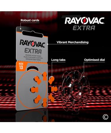 200 Rayovac Extra 13 Hearing Aid Batteries - 10 Blisters of 8 & 20 Blisters of 6 - Long-Lasting Performance for Enhanced Hearing - Buy Online on GoSupps.com