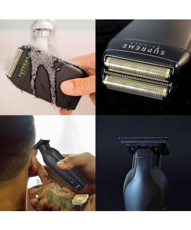 Supreme Trimmer Vader & CRUNCH Foil Shaver Kit | Professional DLC T-Blade Beard Trimmer ST3778 & Waterproof IPX6 Shaver Set | Black Barber Haircutting Tools for Precision Grooming - Buy Online on GoSupps.com