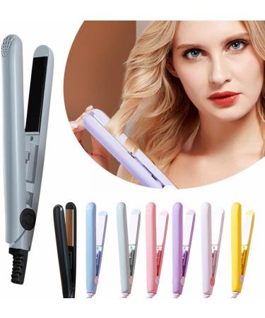 2-in-1 Mini Hair Straightener & Curling Iron - Portable Ceramic Travel Hair Tools for Women - Short Hair & Curls - White-Pink - Buy Online on GoSupps.com