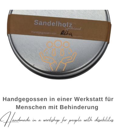 Natural Scented Sandalwood Candle - 250g Tin | 40 Hours Burn Time | Hand Poured Vegan Soy Wax - Scendet Candle - Buy Online on GoSupps.com