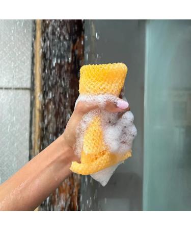 Dfstvup African Net Sponge | African Mesh Cloth Net Scrubber Bath Towel | Dead Skin Removal Bath Sponges for Women & Men Yellow - Buy Online on GoSupps.com