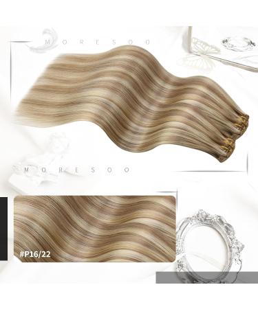 Moresoo Real Hair Clip-In Extensions | Double Weft Gold & Medium Blonde | 70cm & 30cm Remy Hair - Buy Online on GoSupps.com