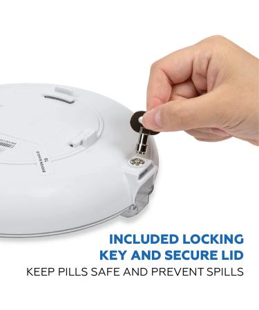 Med-E-Lert Medication Dispenser with Automatic Lock Box - 28 Sealed Pill Compartments (Clear Lid) - Buy Online on GoSupps.com