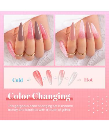 Beetles 6 Pcs Temperature Colour Changing Gel Nail Polish Set - Glitter Phantom Chameleon Shades - Soak Off UV LED - Christmas Manicure Kit - Buy Online on GoSupps.com